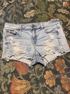 Light Blue Distressed Denim Women's Shorts